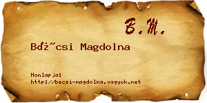 Bécsi Magdolna névjegykártya