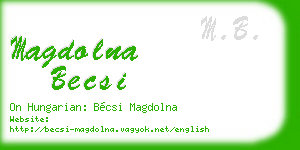 magdolna becsi business card